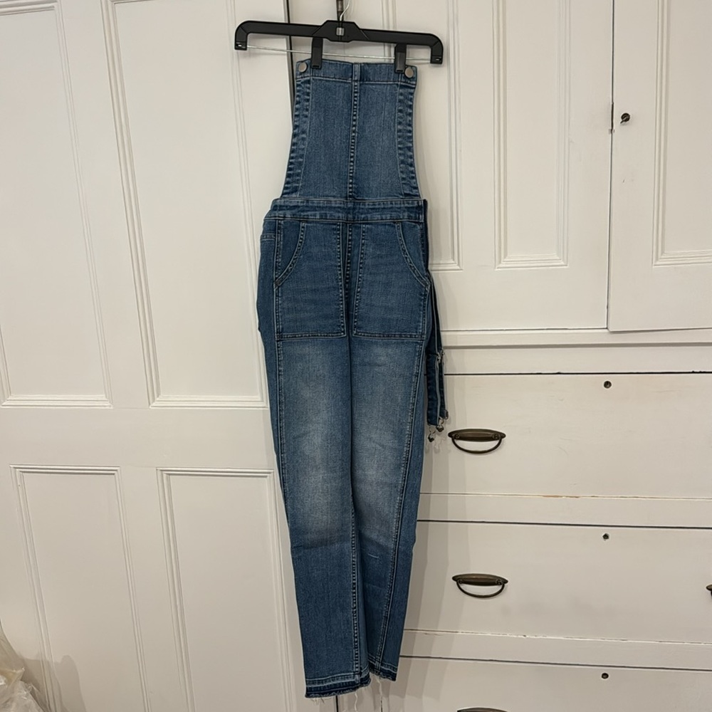 MADEWELL LIGHT BLUE DENIM SKINNY OVERALLS SZ XS